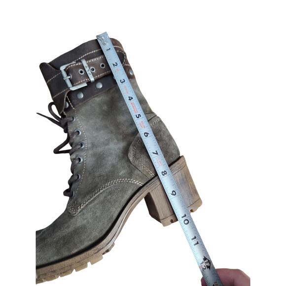 Fly London lask harness suede heeled grunge boots lace mid calf logger combat 39 - Picture 8 of 8